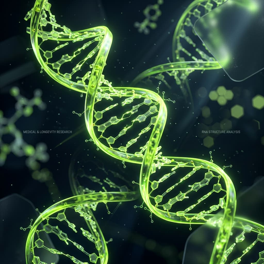 Representación 3D abstracta de la ciencia de péptidos y ARN