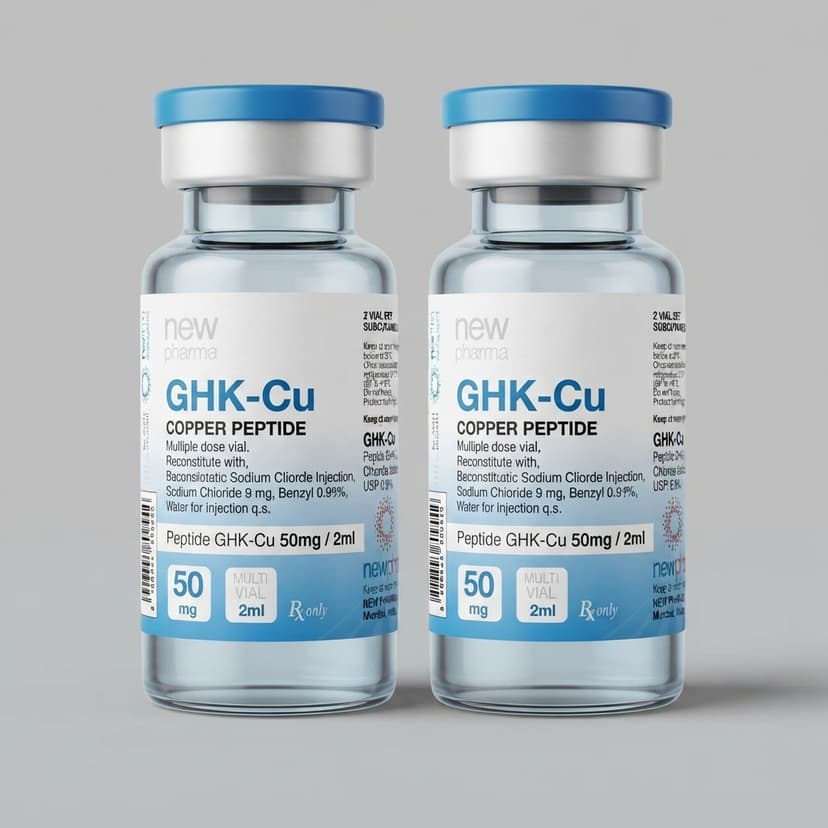 Vial liofilizado de GHK-Cu para investigación